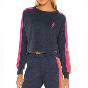 Aviator Nation Bolt Cropped Classic Crewneck